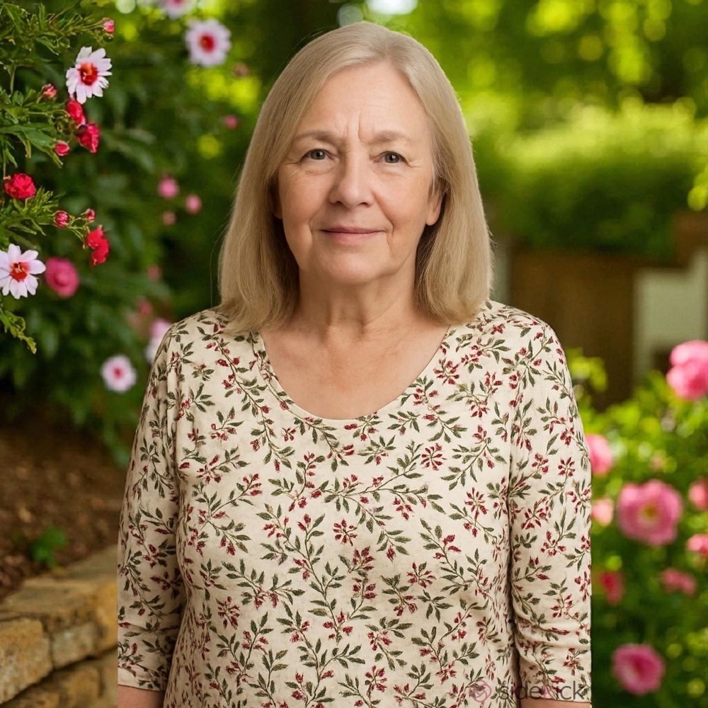 Woman Within Cream Floral Blouse
